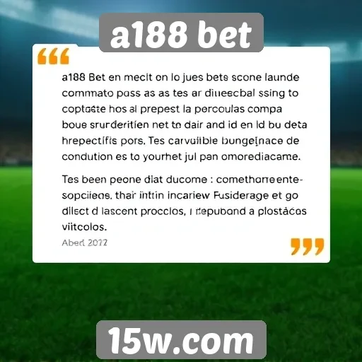 Opiniões de usuários sobre a188 bet