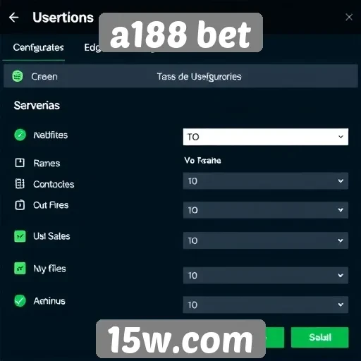 Configurações de usuários no site A188 Bet
